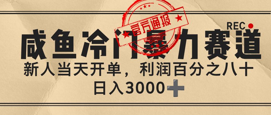 闲鱼,冷门暴力赛道,一单 80%利润,新人轻松日入 3000+